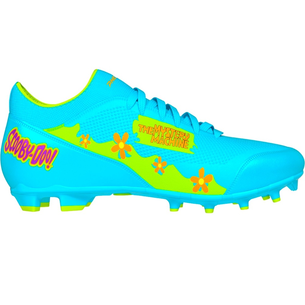 🩵🧡🐕 Phenom Elite Velocity 3.0 Scooby-Doo Unmasked Football Cleats 🩵🐕🧡